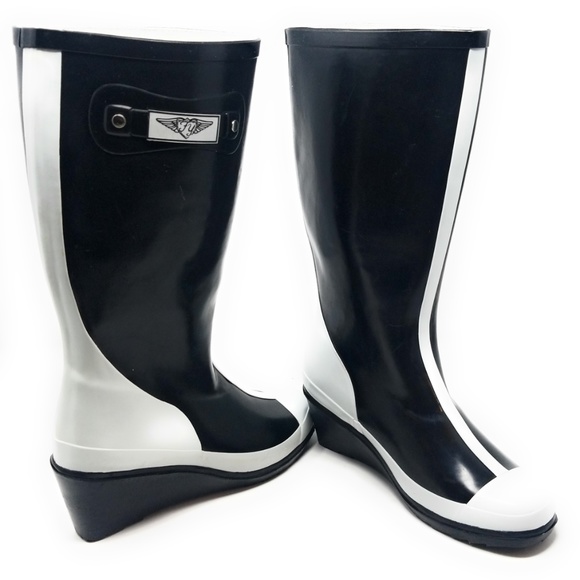 forever young wedge rain boots